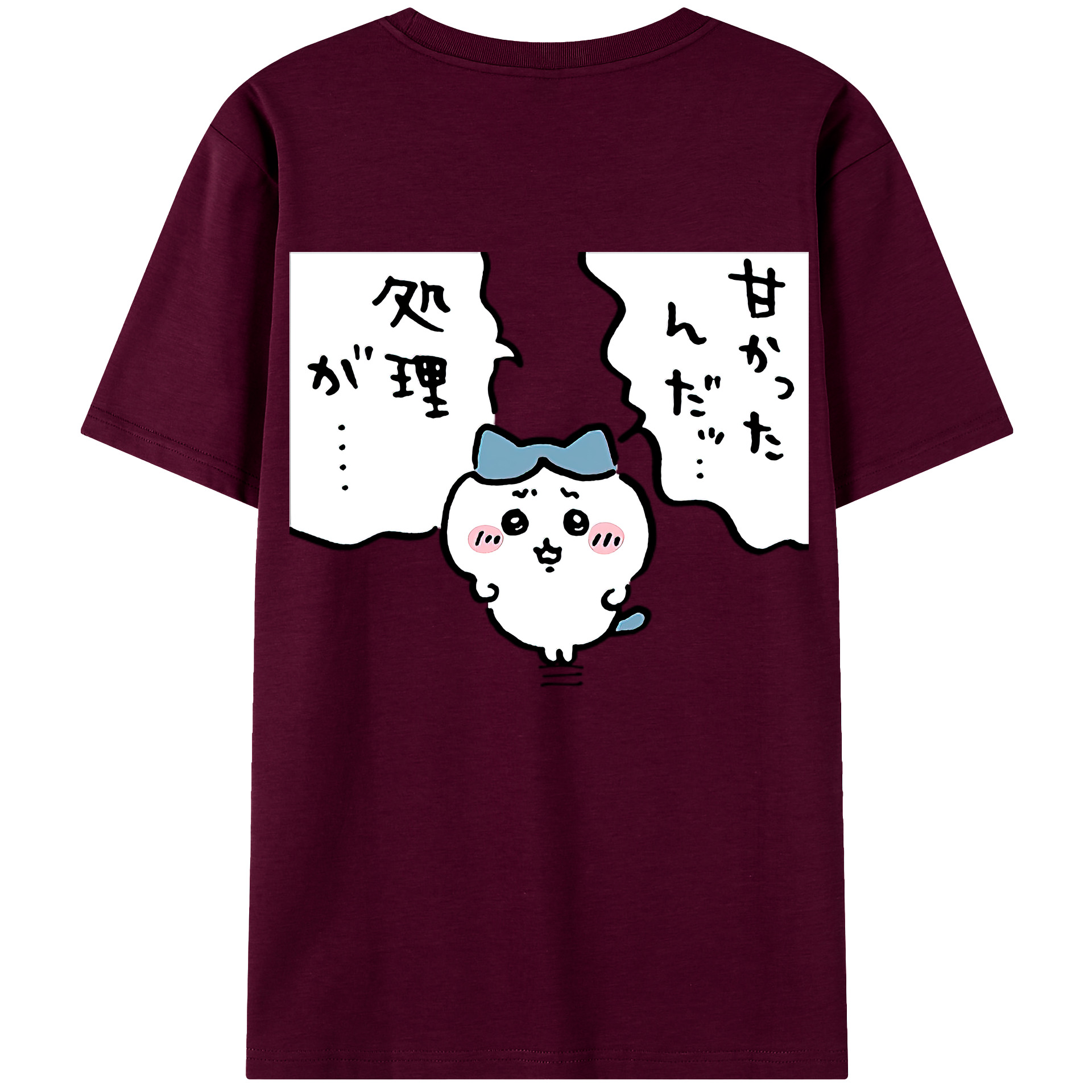 （画像用） ちいかわ ハチワレ Chii-kawa hachiware レディース半袖Tシャツ(バックプリント)